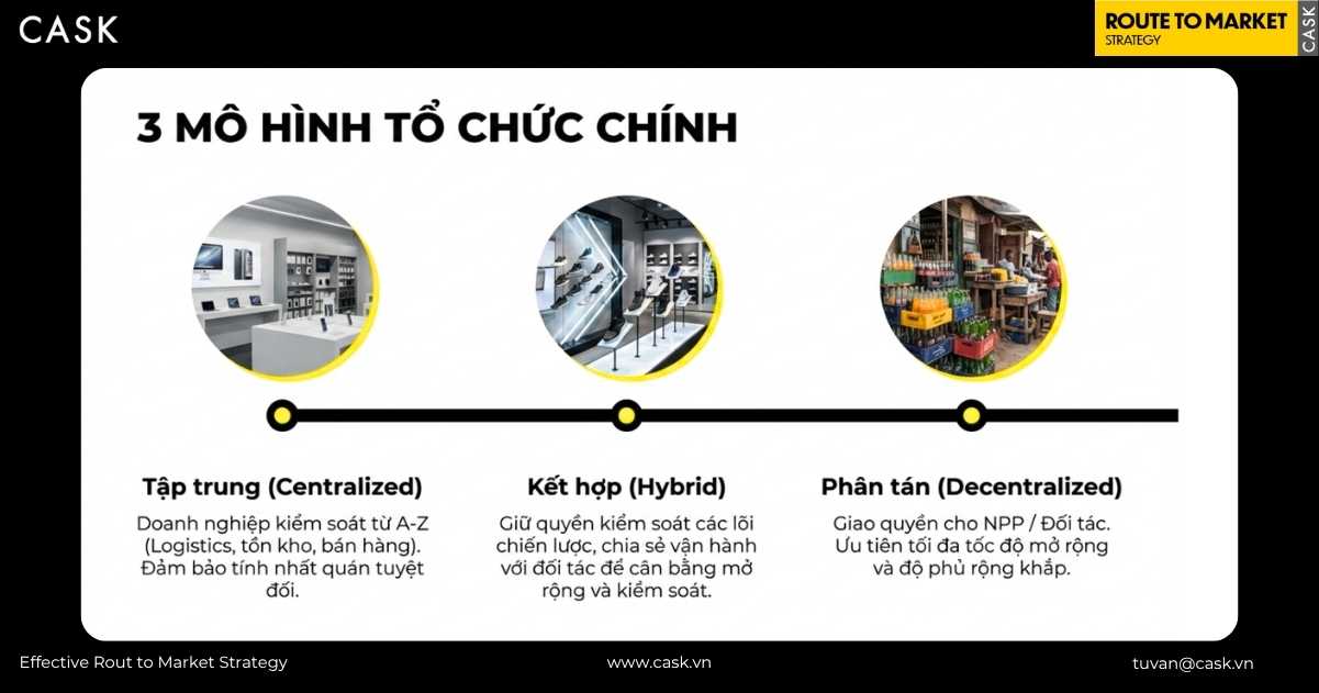 ba mô hình tổ chức hệ thống phân phối