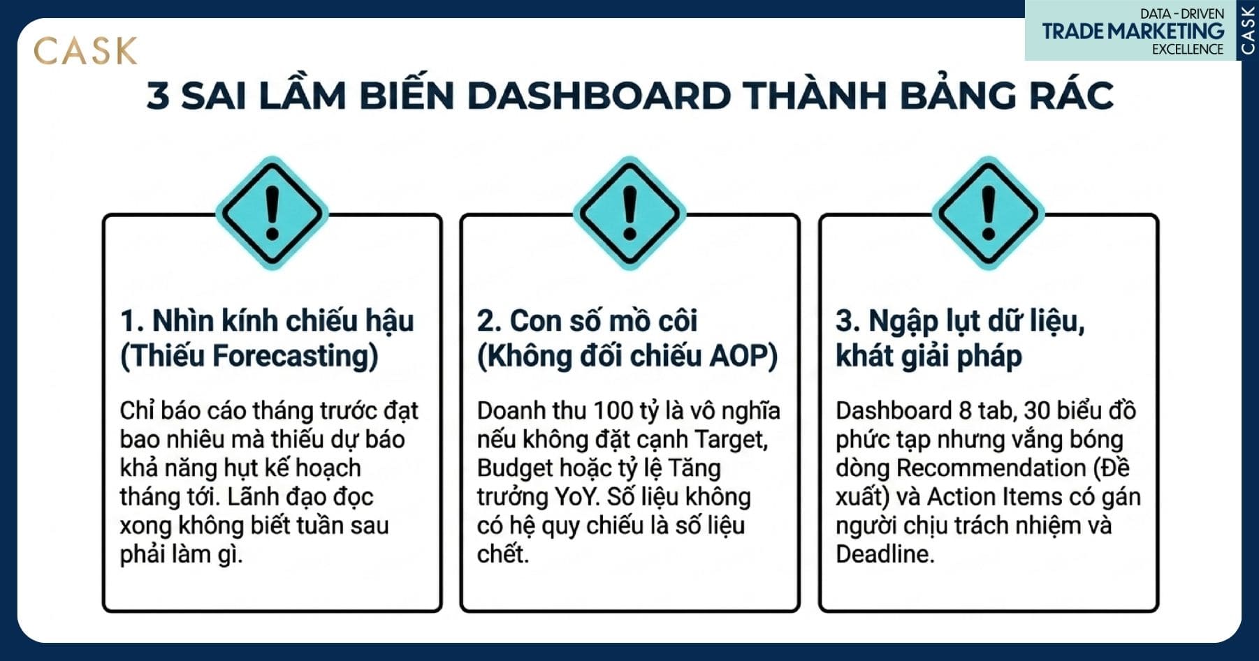 sai lầm phổ biến khiến dashboard báo cáo bán hàng mất giá trị quản trị