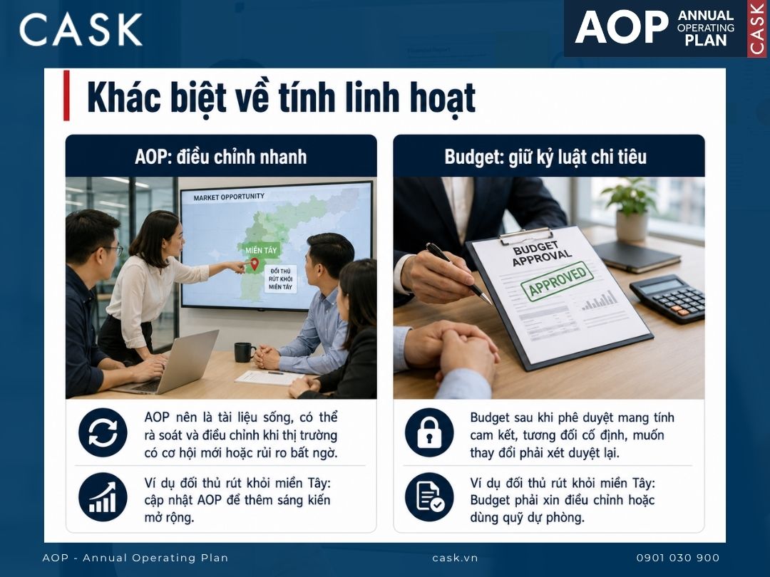 aop và budget khác về tính linh hoạt