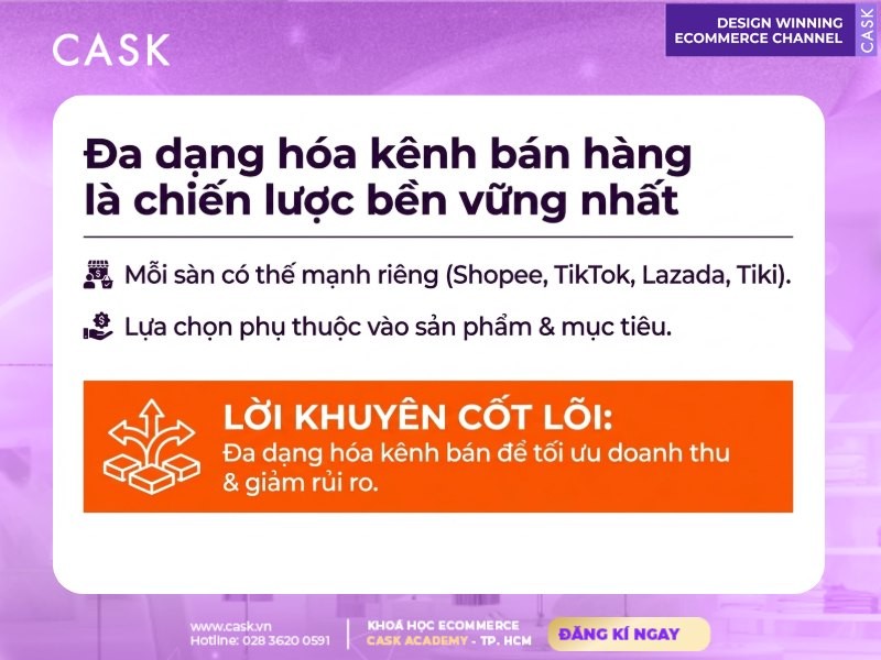 đa dạng hóa kênh bán là chiến lược bền vững trên sàn thương mại điện tử