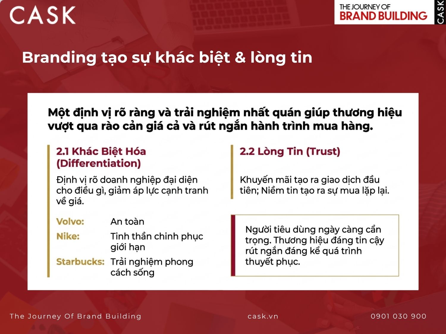 branding tạo sự khác biệt và lòng tin