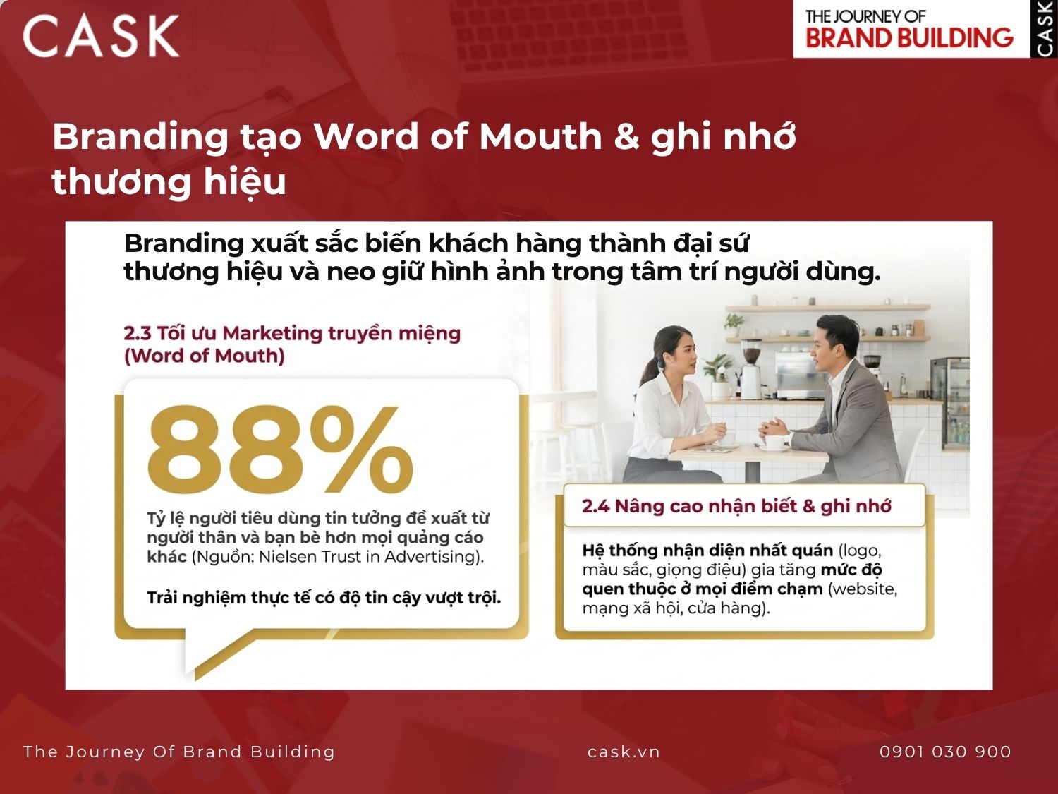 branding tạo word of mouth và giúp khách hàng ghi nhớ thương hiệu