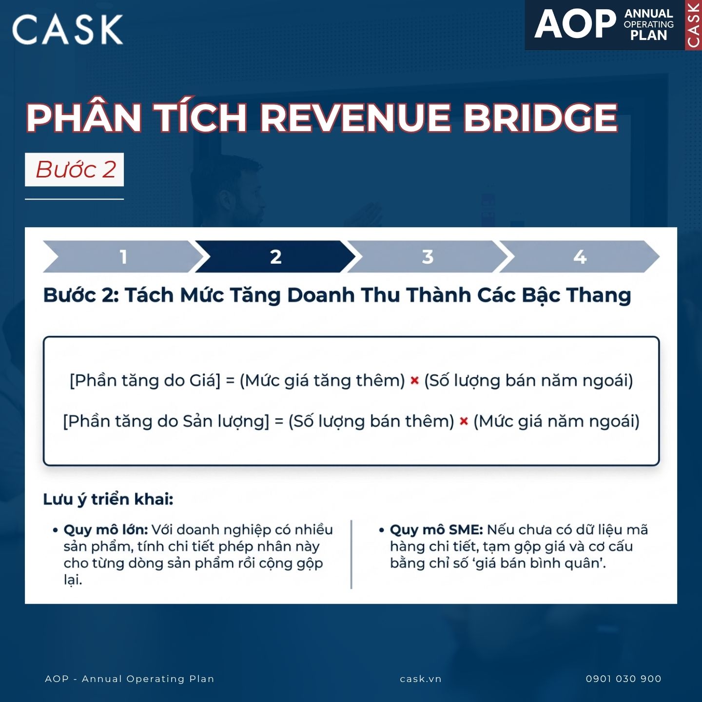 bước 2 trong phân tích revenue bridge