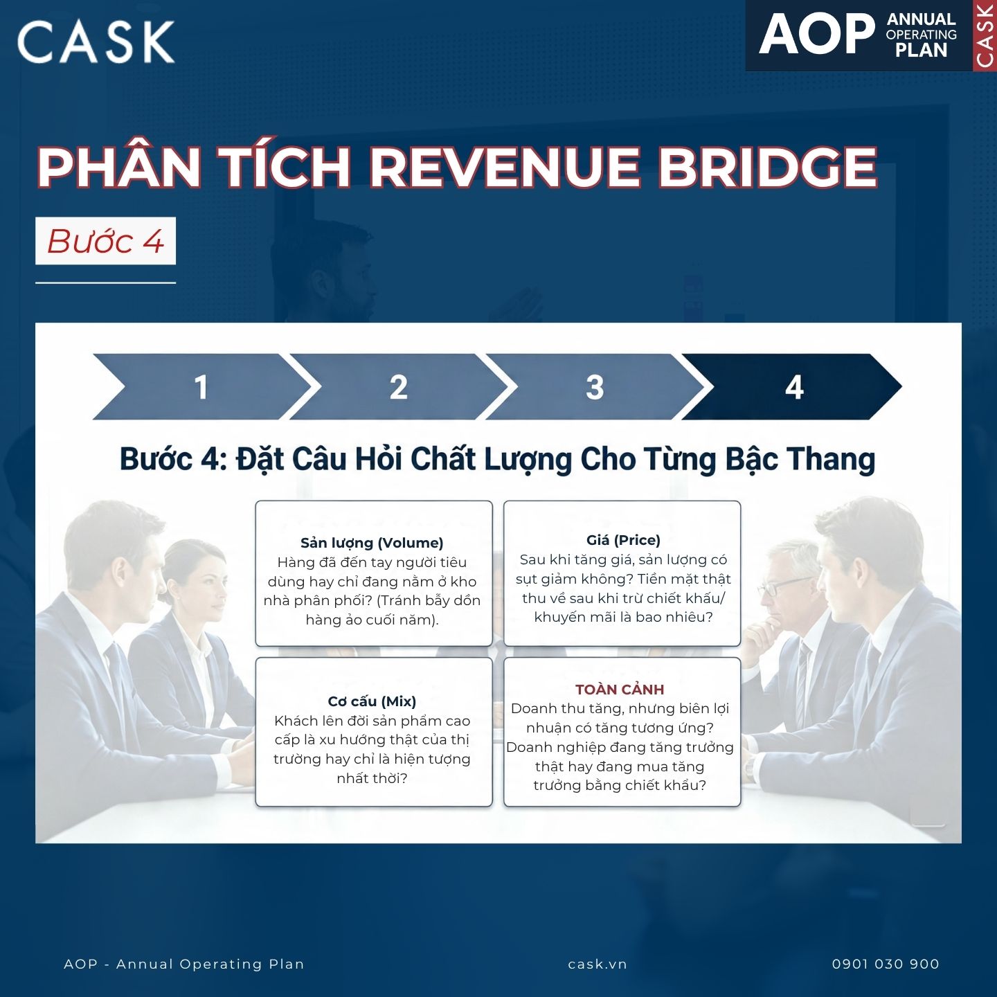 bước 4 trong phân tích revenue bridge