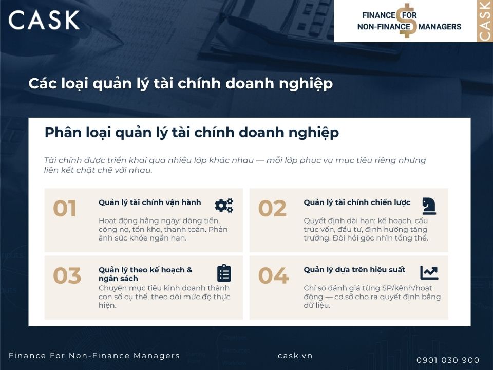 các loại quản lý tài chính doanh nghiệp