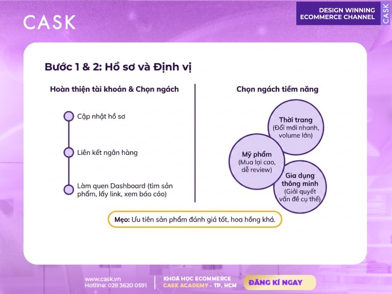 cách hoàn thiện hồ sơ và chọn ngách affiliate shopee