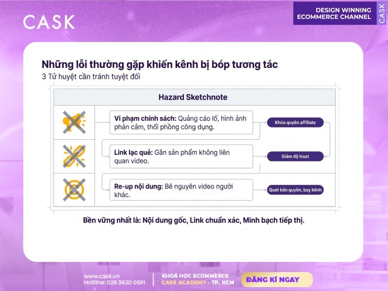 các lỗi khiến kênh affiliate tiktok bị bóp tương tác
