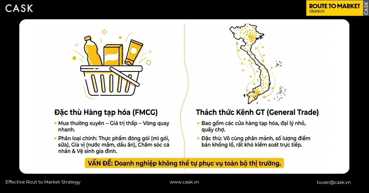 đặc thù hàng tạp hóa FMCG và thách thức kênh GT phân mảnh tại Việt Nam