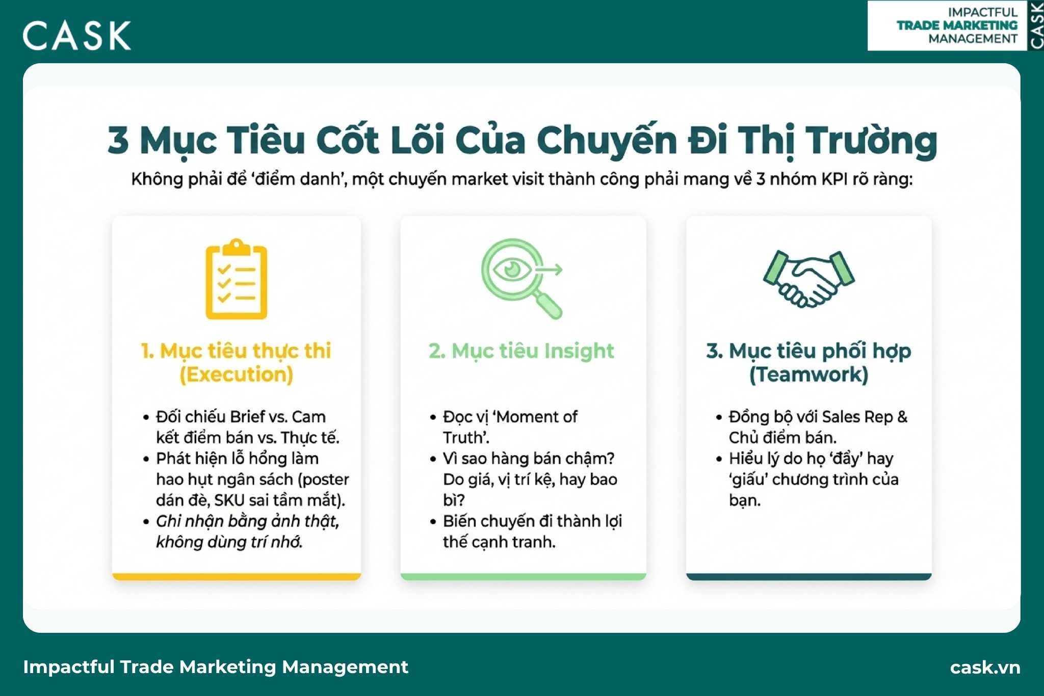 3 mục tiêu cốt lõi mỗi chuyến