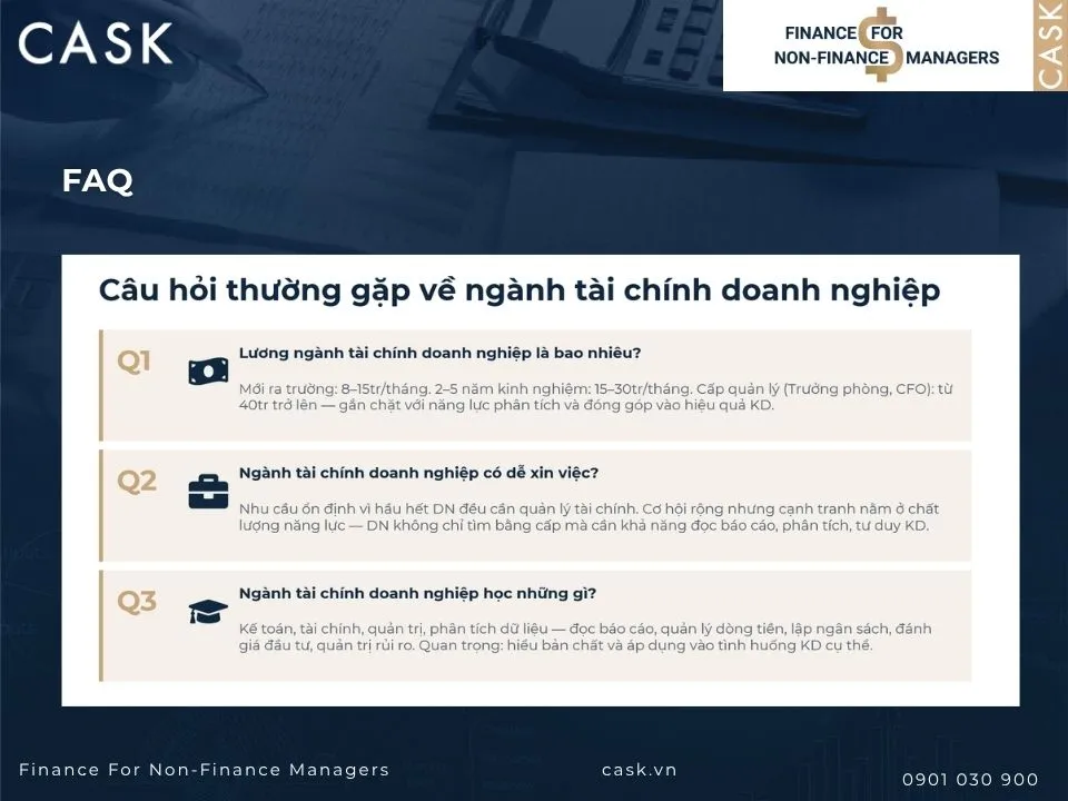câu hỏi thường gặp về tài chính doanh nghiệp