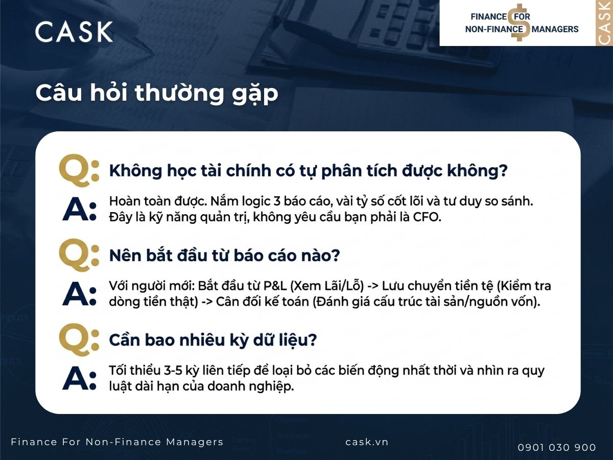 câu hỏi thường gặp về phân tích báo cáo tài chính