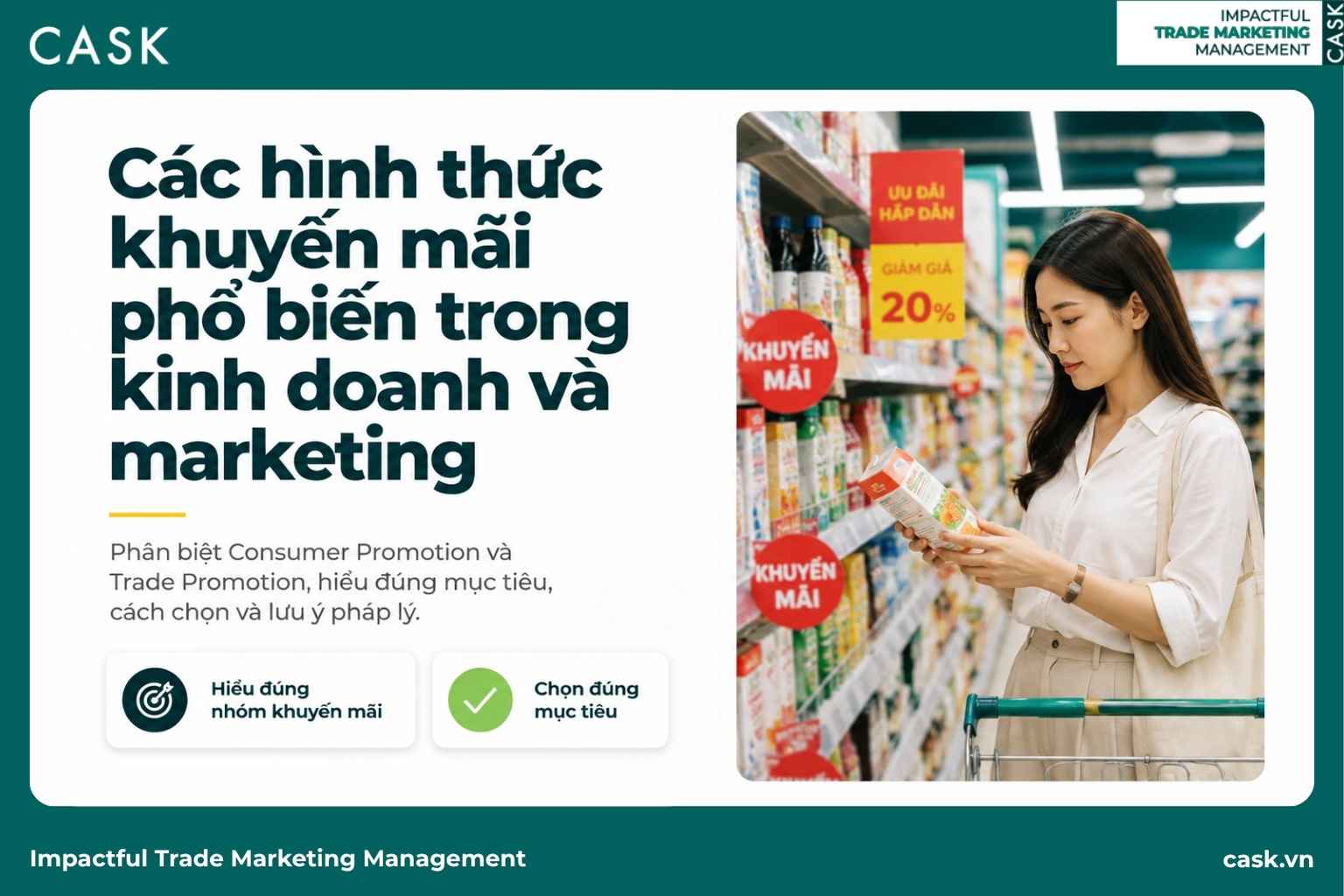 khuyến mãi bên cạnh ảnh shopper chọn hàng trước kệ giảm giá