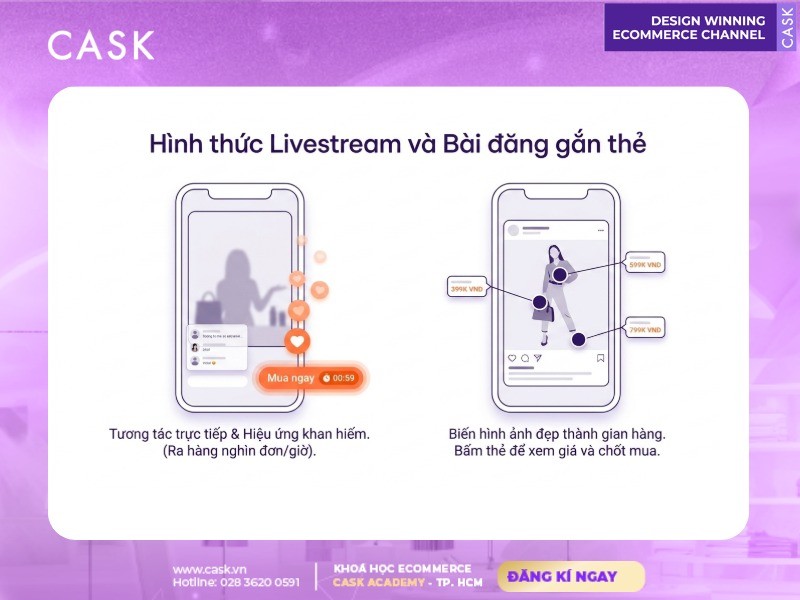 hình thức livestream và bài đăng gắn thẻ trong social commerce