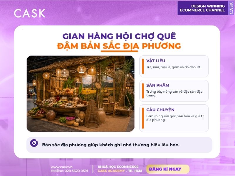 trang trí gian hàng hội chợ quê