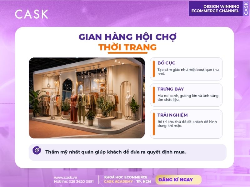 trang trí gian hàng hội chợ thời trang