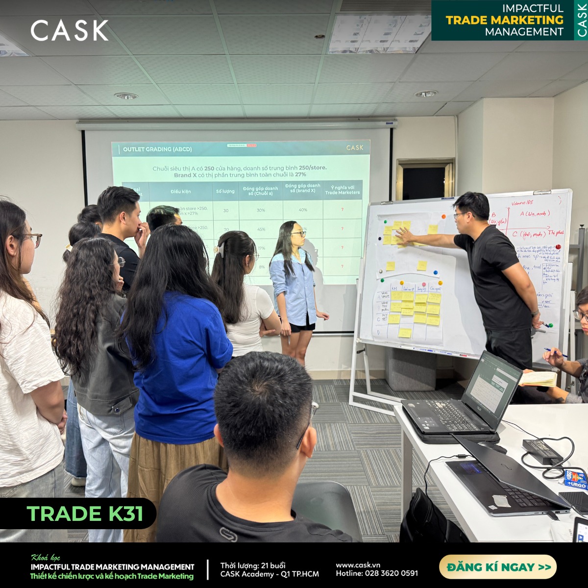 Không khí thực hành lớp Trade Marketing tại CASK
