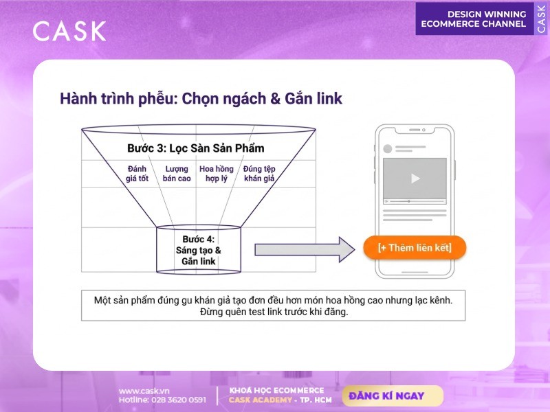 lọc ngách và gắn link sản phẩm affiliate trên tiktok