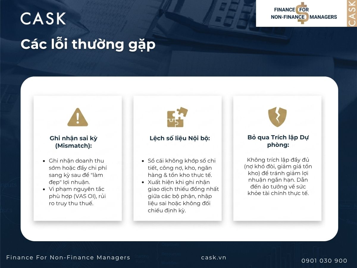 lỗi thường gặp khi lập báo cáo tài chính