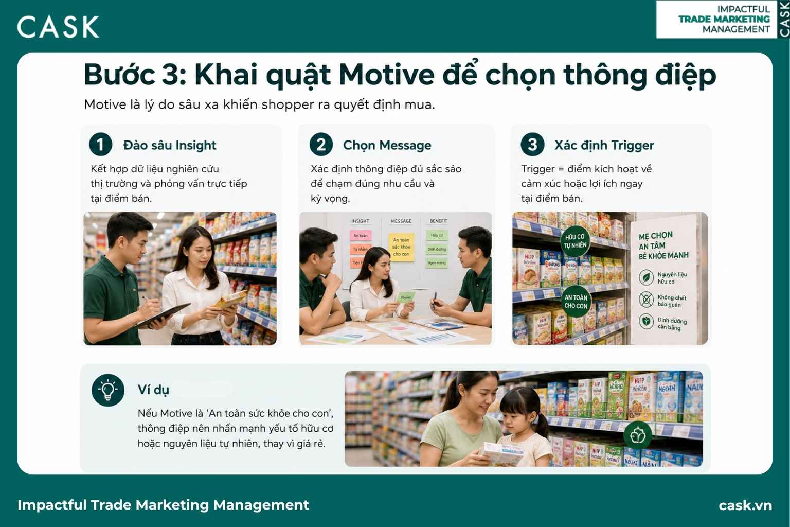 bước 3 khai quật Motive chọn thông điệp