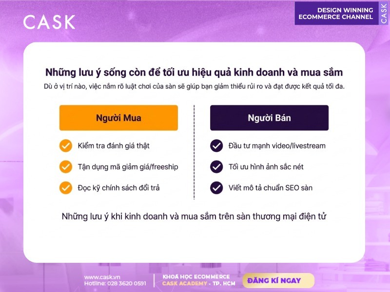 lưu ý cho người mua và người bán trên sàn thương mại điện tử