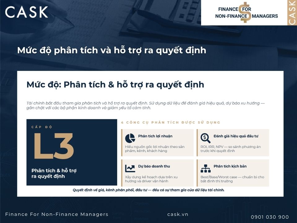mức độ phân tích và hỗ trợ ra quyết định trong quản trị tài chính