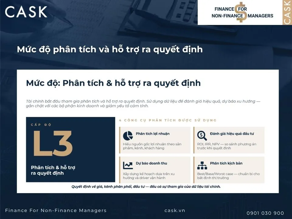 mức độ phân tích và hỗ trợ ra quyết định trong quản trị tài chính