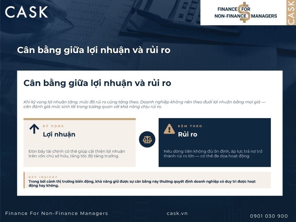 cân bằng giữa lợi nhuận và rủi ro trong quản trị tài chính