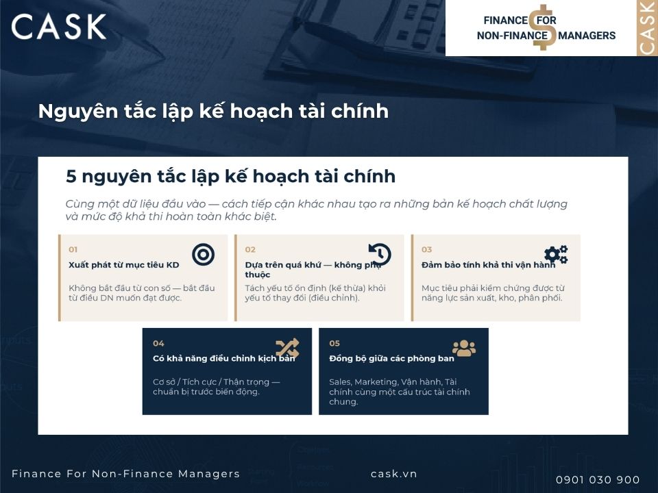 nguyên tắc lập kế hoạch tài chính doanh nghiệp