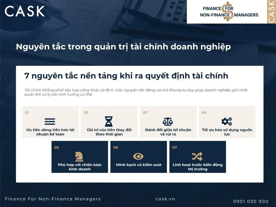 nguyên tắc nền tảng của quản trị tài chính doanh nghiệp