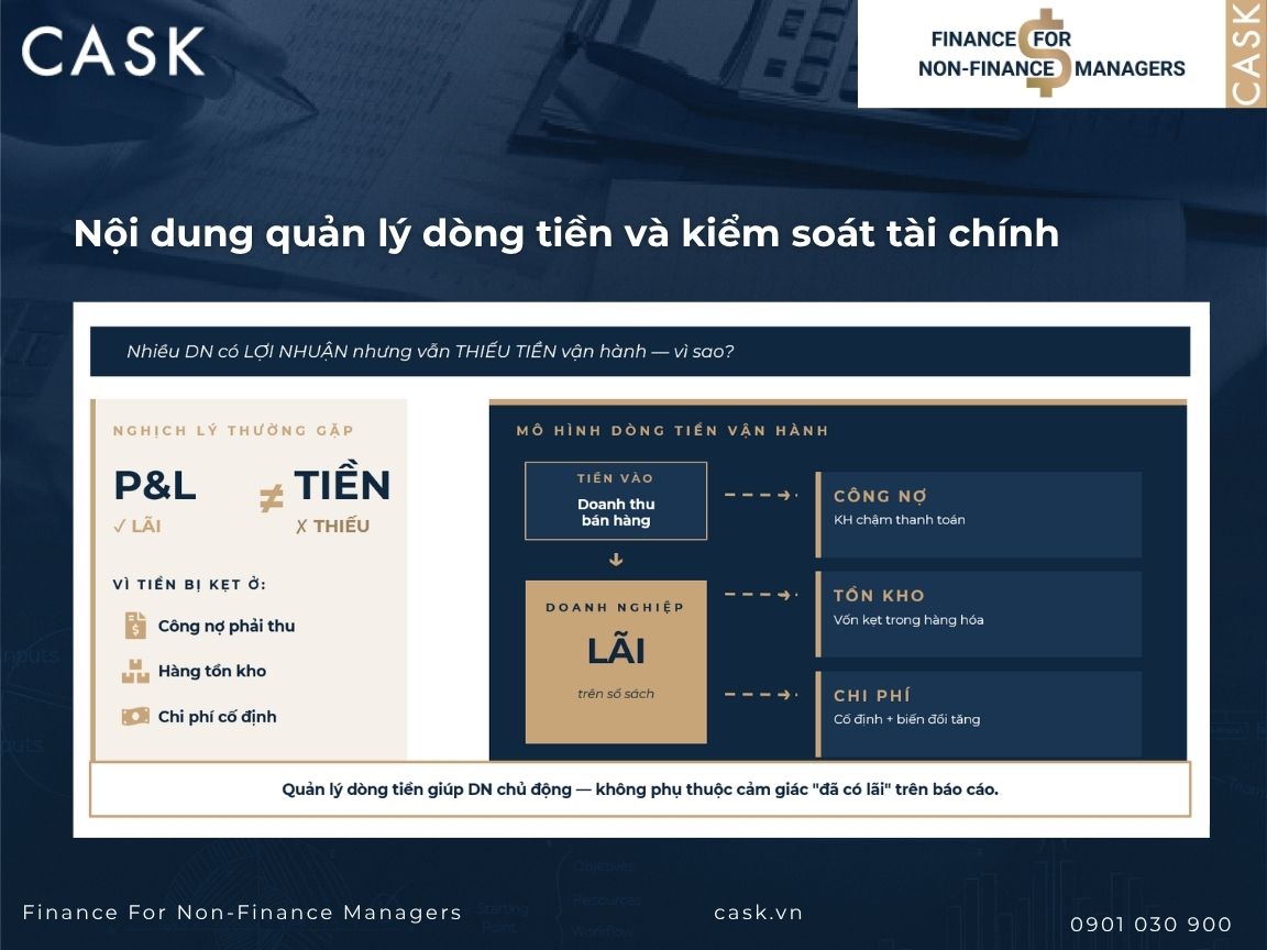 nội dung quản lý dòng tiền và kiểm soát tài chính