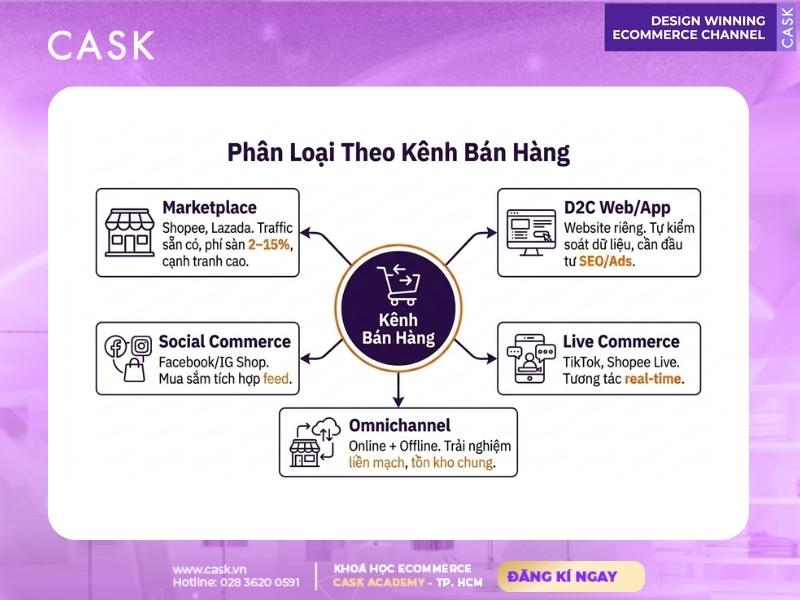 phân loại các kênh bán hàng ecommerce