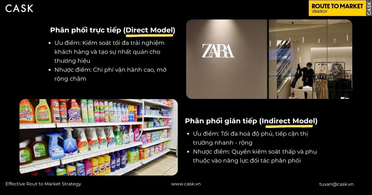 So sánh mô hình phân phối trực tiếp (Direct Model) và gián tiếp (Indirect Model)