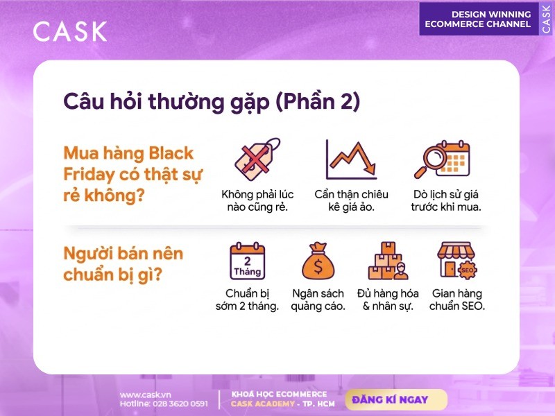 câu hỏi thường gặp giá và chuẩn bị black friday