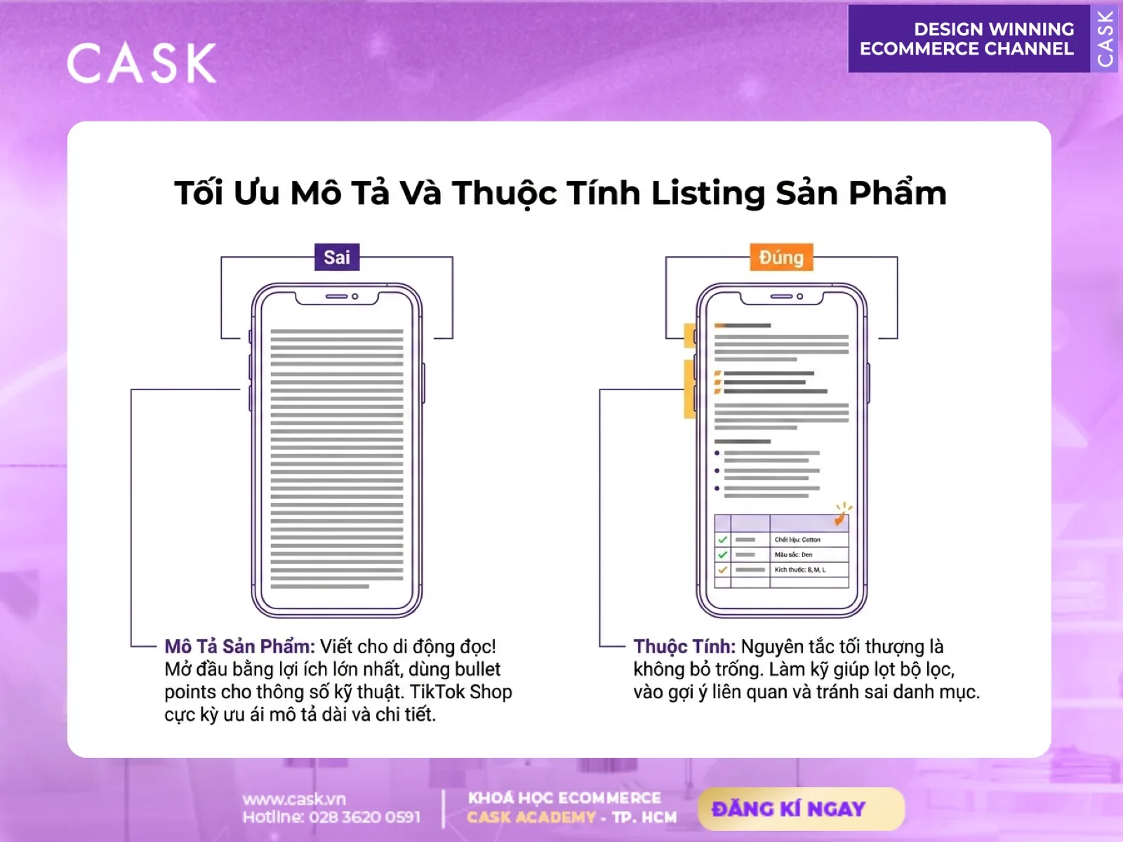 product listing trên mobile