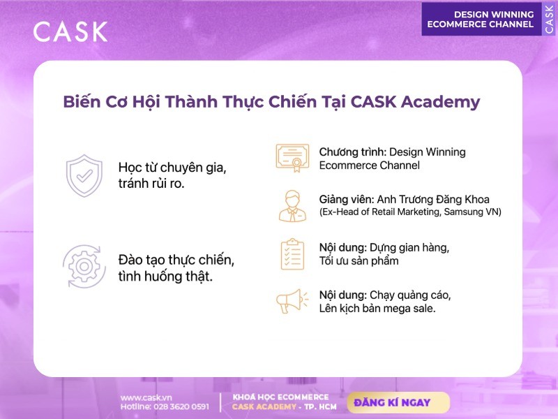 khóa học e-commerce thực chiến tại cask academy