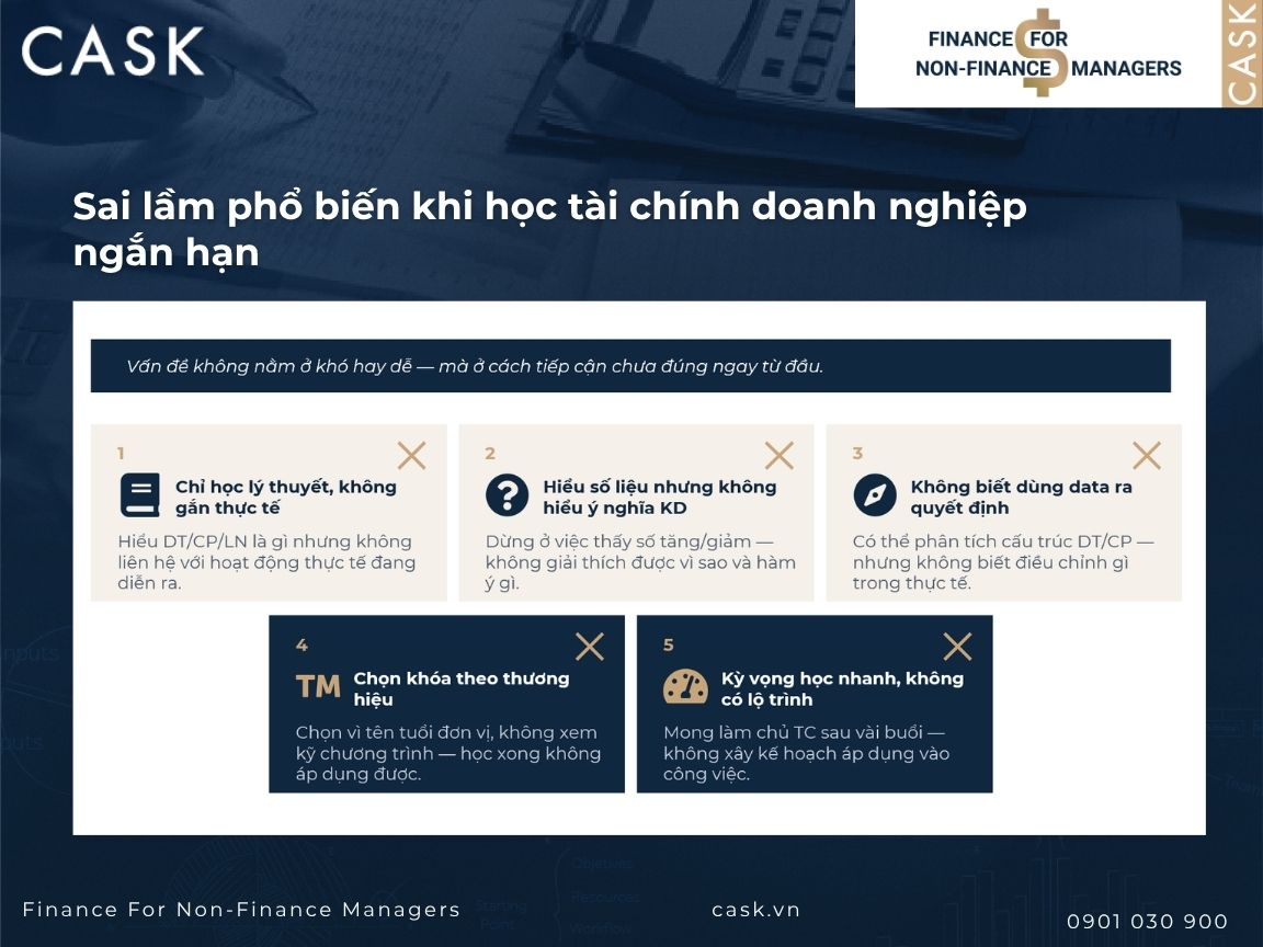sai lầm phổ biến khi học quản lý tài chính doanh nghiệp ngắn hạn