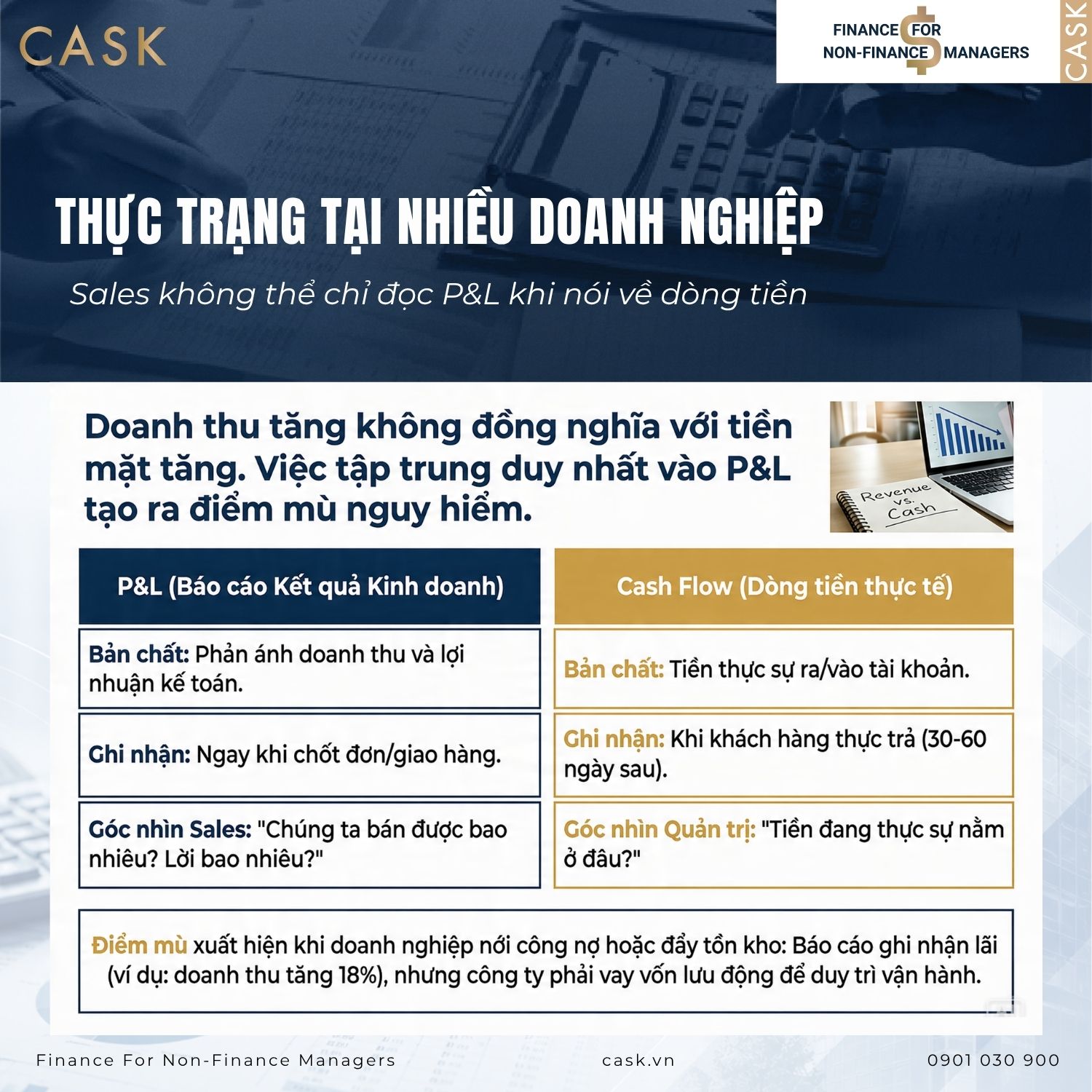 Sales không thể chỉ đọc p&l khi nói về dòng tiền