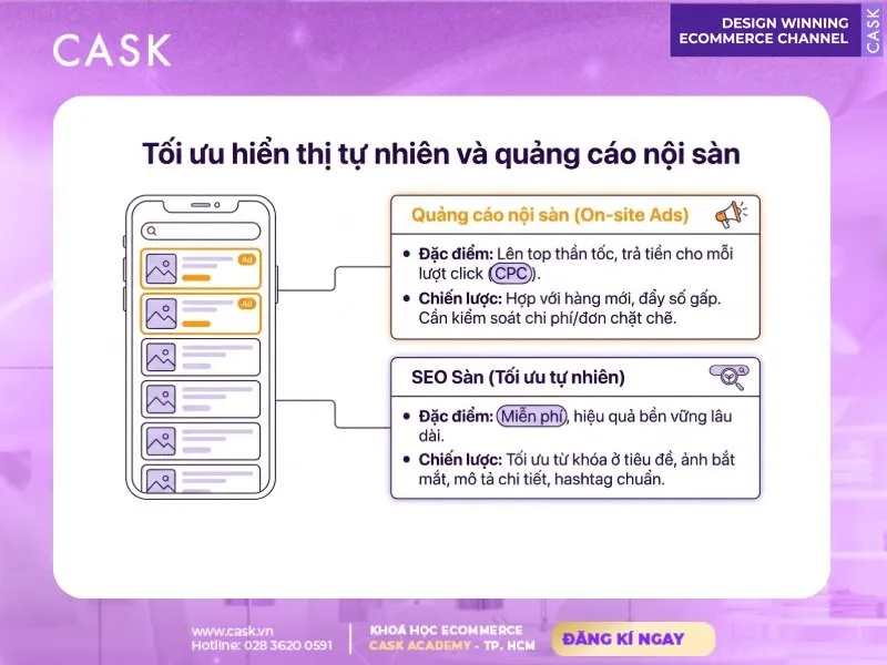 tối ưu hiển thị tự nhiên trong marketing trên sàn thương mại điện tử
