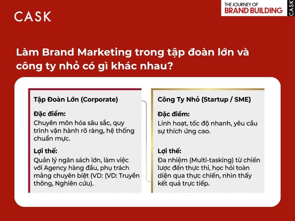 So sánh Brand Marketing tập đoàn lớn và công ty nhỏ SME