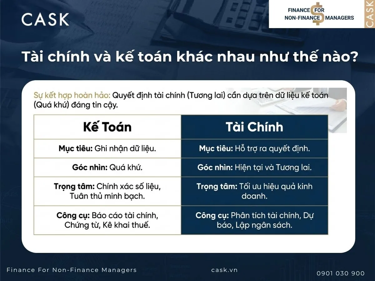 tài chính và kế toán khác nhau thế nào