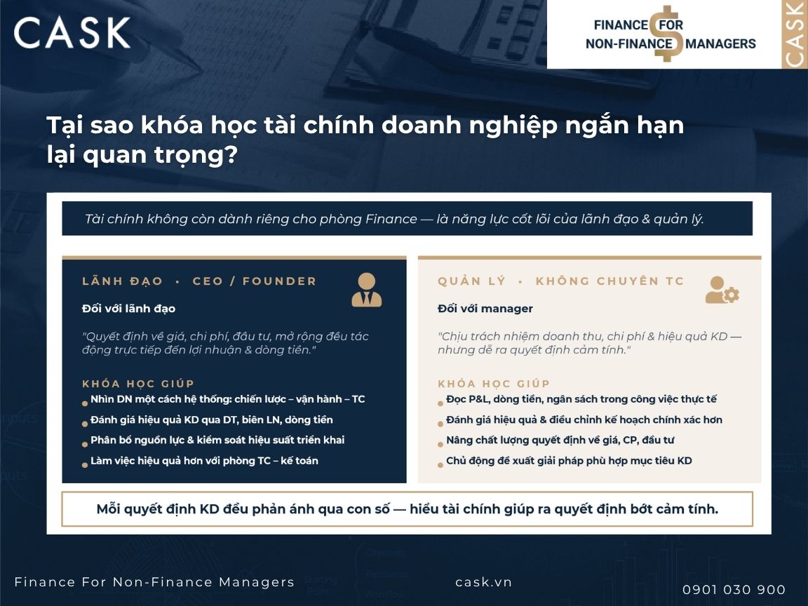 tại sao khóa học tài chính doanh nghiệp ngắn hạn lại quan trọng
