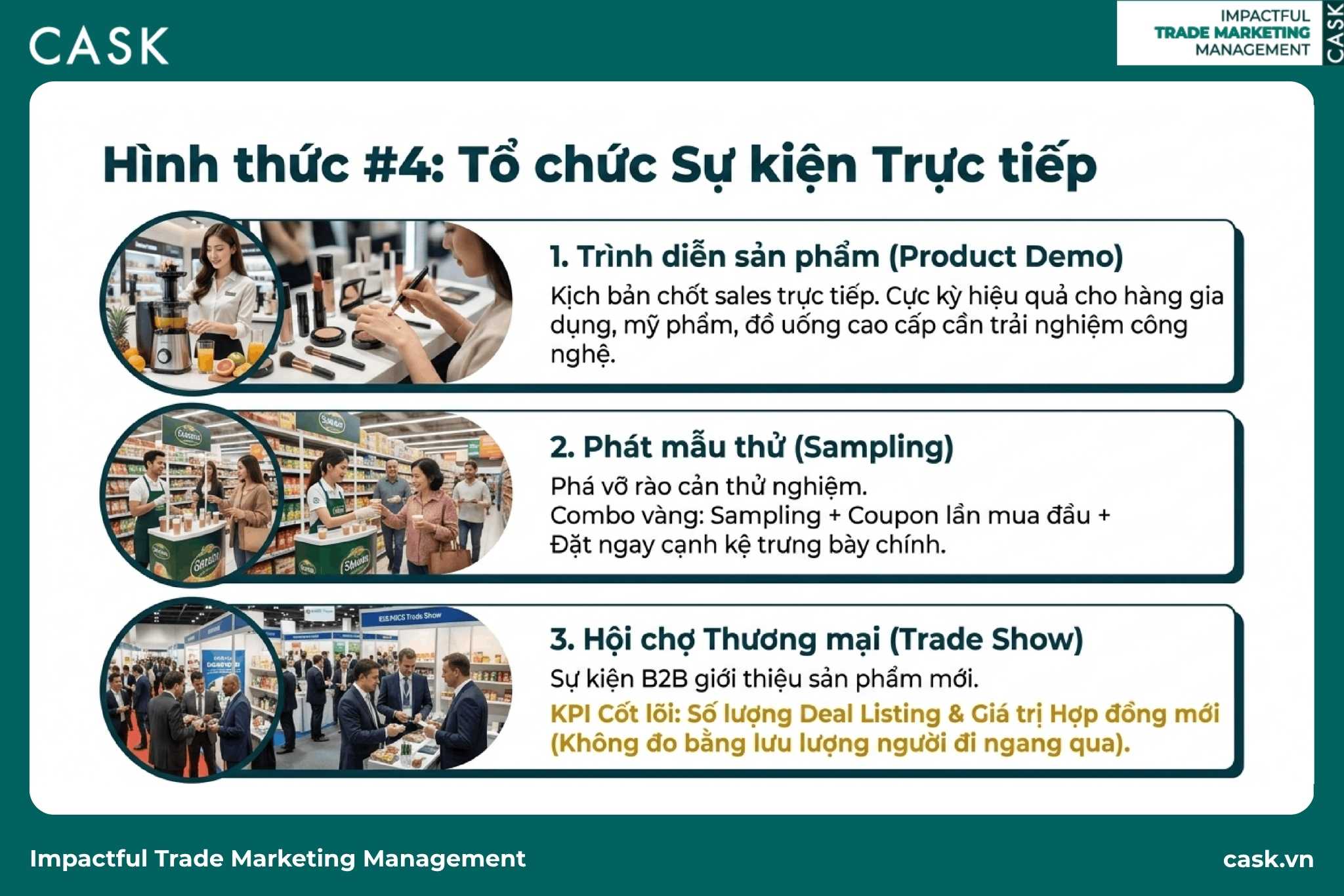 ba hình thức sự kiện trực tiếp trade promotion