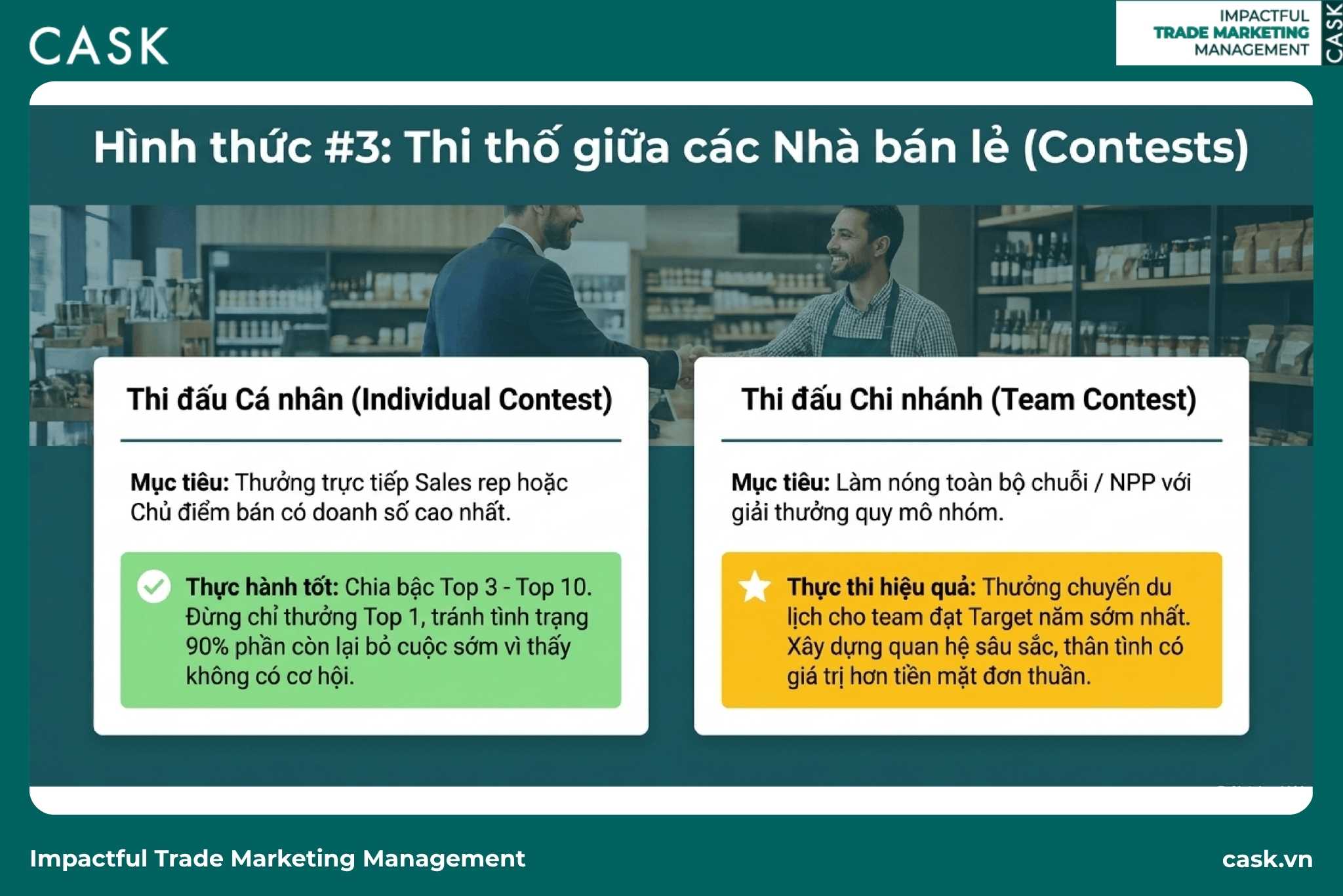 thi đua cá nhân và thi đua chi nhánh giữa các nhà bán lẻ trong trade promotion