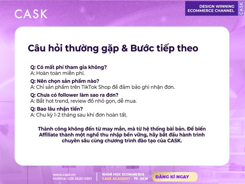 câu hỏi thường gặp về affiliate tiktok