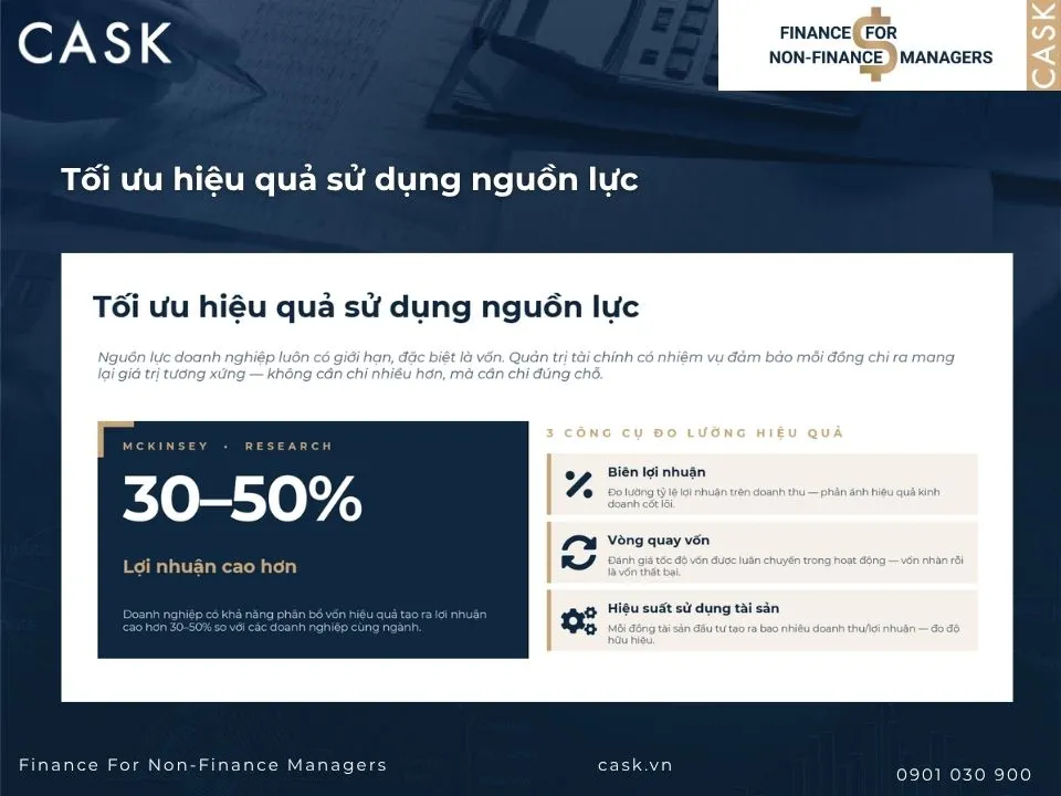 tối ưu hiệu quả sử dụng nguồn lực trong quản trị tài chính