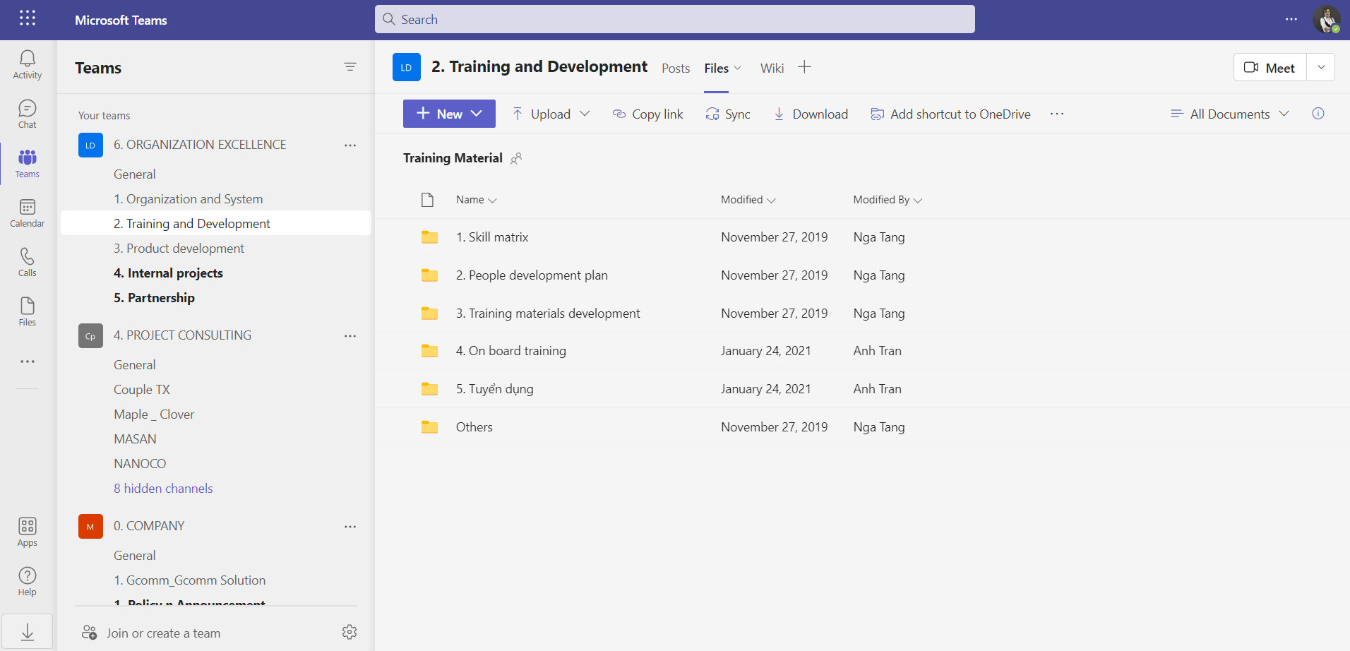 Lưu trữ file của từng dự án theo cấu trúc thống nhất, dễ tìm kiếm