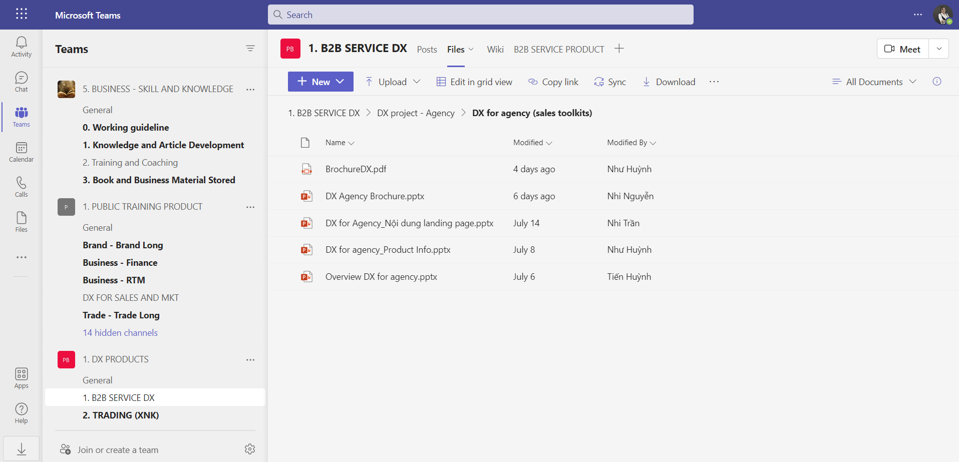 Lưu trữ có cấu trúc các sales toolkits theo từng dự án và nhu cầu sử dụng